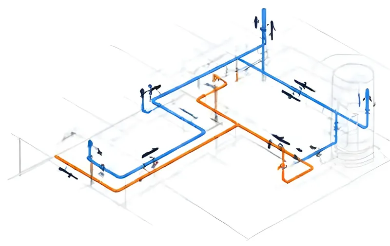 Pump-station piping isometric for Crest-Controls