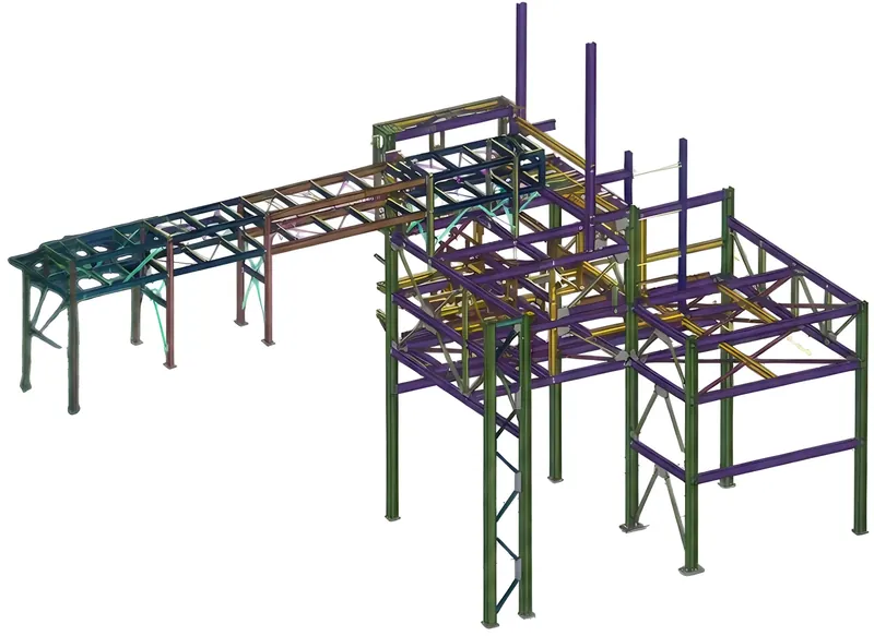 Tekla model of an Intel pipe rack