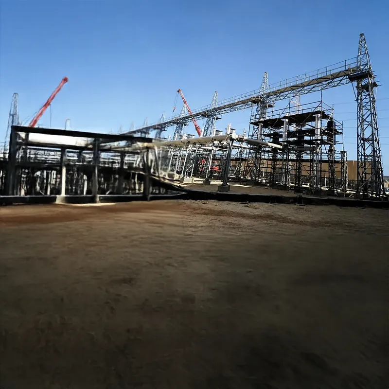 Steelwork at Marasi Sidi Abdelrahman 220 kV substation