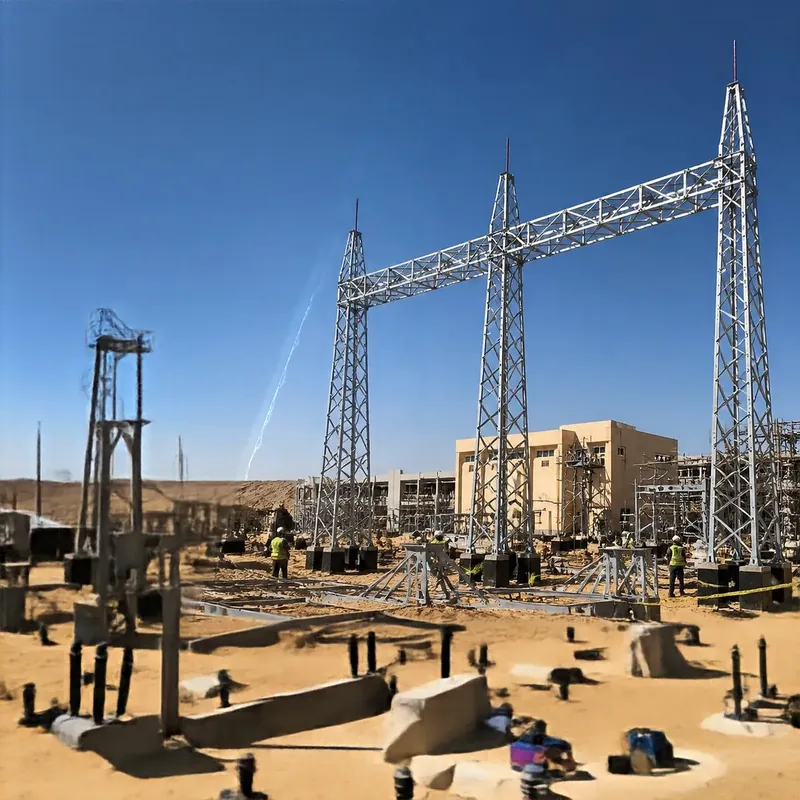 Steel gantries at Mostakbal City 1 220 kV substation