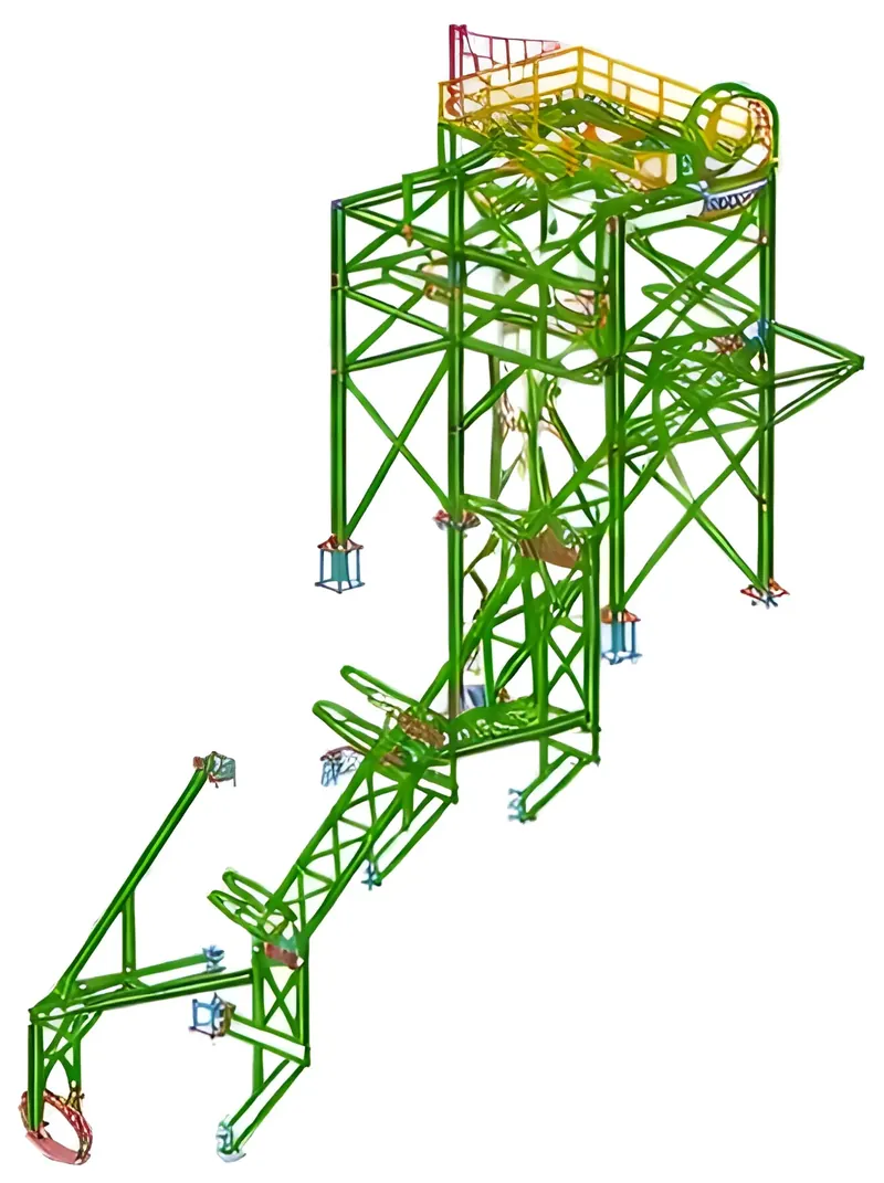 Tekla model of Redecam industrial steel structures (second view)