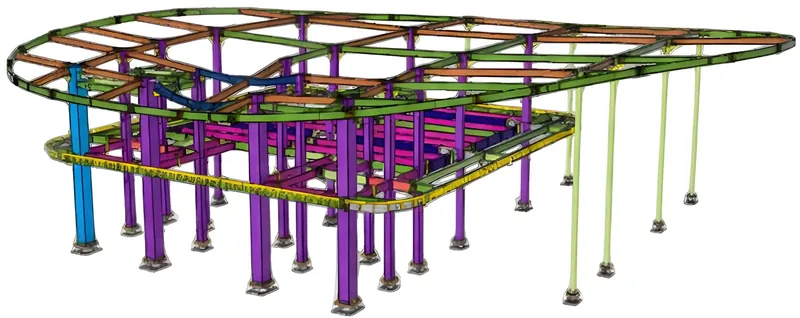 Tekla model of Steel Confection Building S05